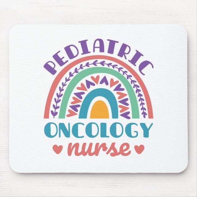 Pediatric Oncology Nurse Rainbow Mouse Pad (Front)