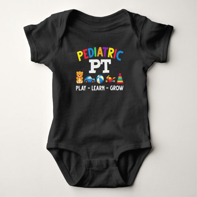Pediatric PT Kids Physical Therapy Pediatrician Baby Bodysuit (Front)