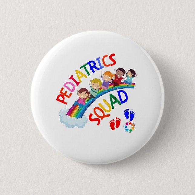 Pediatric Squad - Pediatric Pediatrician Gifts Button (Front)