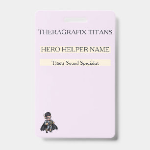 Pediatric Staff ID Name Badge Retractable Clip