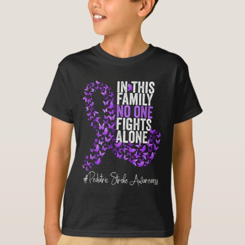 Pediatric Stroke Awareness Month Purple Ribbon  T_Shirt