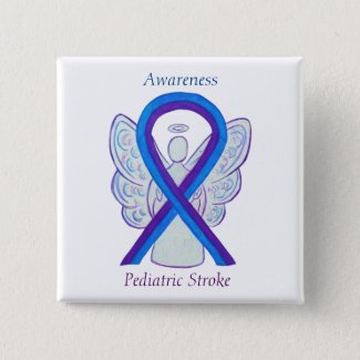 Pediatric Stroke Awareness Ribbon Angel Pin