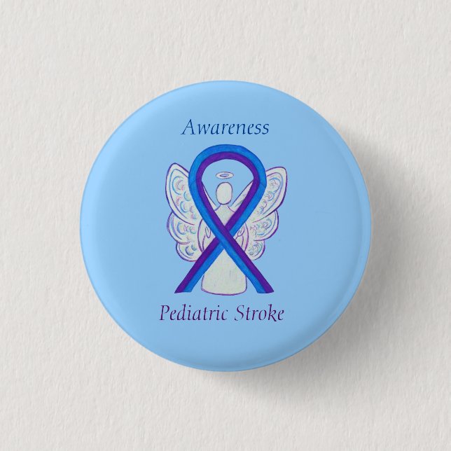 Pediatric Stroke Awareness Ribbon Angel Pin (Front)