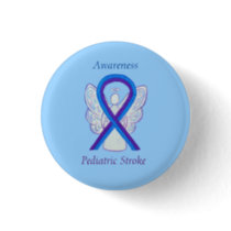 Pediatric Stroke Awareness Ribbon Angel Pin