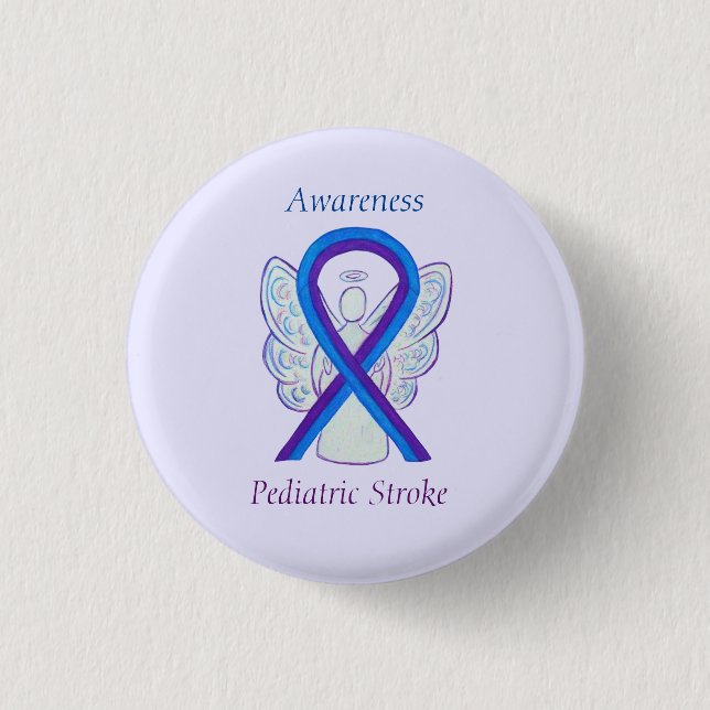 Pediatric Stroke Awareness Ribbon Angel Pin (Front)