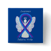 Pediatric Stroke Awareness Ribbon Angel Pin