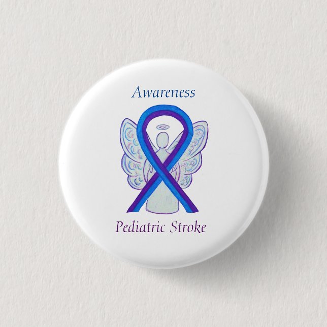 Pediatric Stroke Awareness Ribbon Angel Pin (Front)