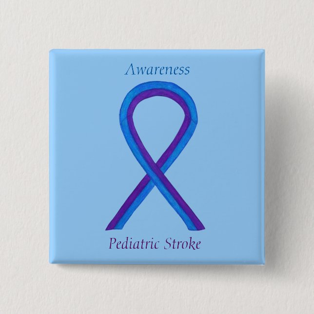 Pediatric Stroke Awareness Ribbon Custom Pin (Front)