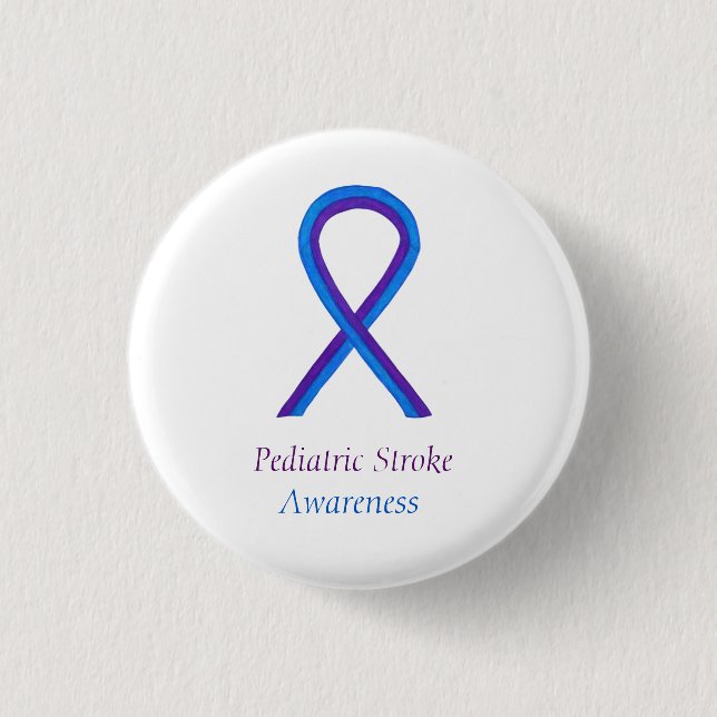 Pediatric Stroke Awareness Ribbon Custom Pin (Front)