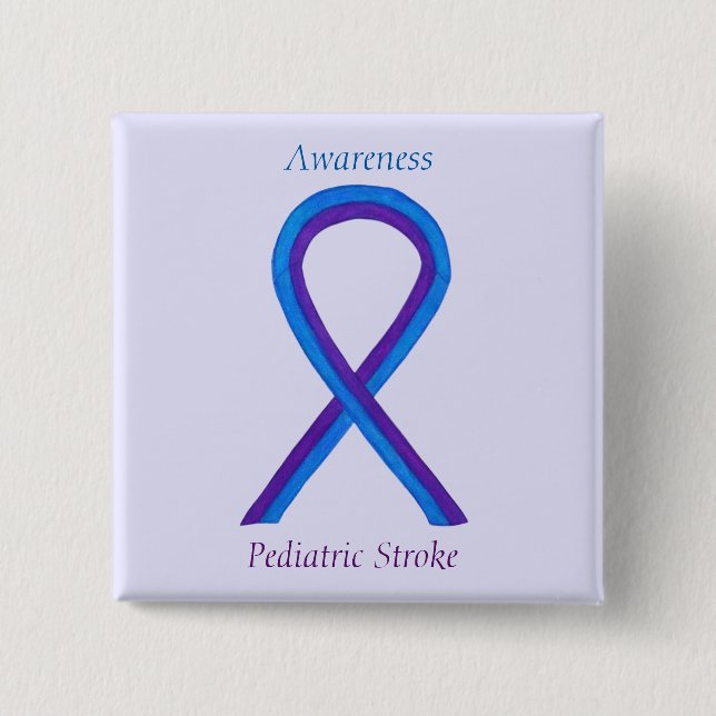 Pediatric Stroke Awareness Ribbon Custom Pin (Front)