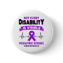 Pediatric Stroke Awareness Ribbon Support Gifts Button