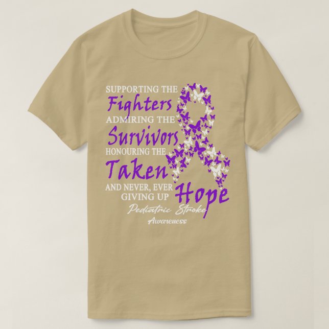 Pediatric Stroke Awareness Supporting The Fighters T-Shirt (Design Front)