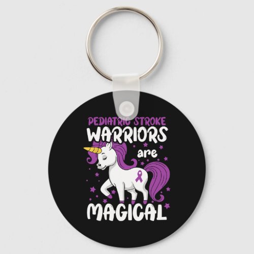 Pediatric Stroke Survivor Purple Pediatric Stroke  Keychain