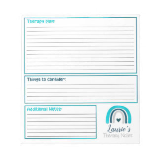 Pediatric Therapist Notepad - 5x5" x6" 40 pages