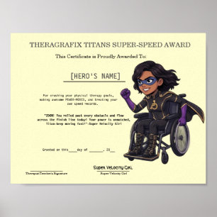 Pediatric Therapy Superhero Racing Milestone Poster