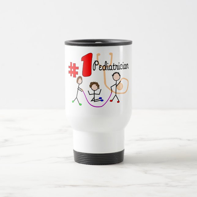 Pediatrician #1 Adorable Kids Design Gifts Travel Mug (Center)