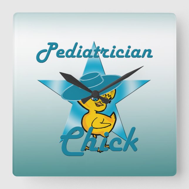 Pediatrician Chick #7 Square Wall Clock (Front)