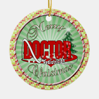 PEDIATRICIAN DOCTOR MERRY CHRISTMAS CERAMIC ORNAMENT