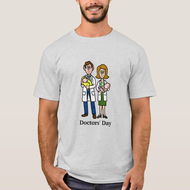 Pediatrician Doctors Holding Babies T-Shirt (Front)
