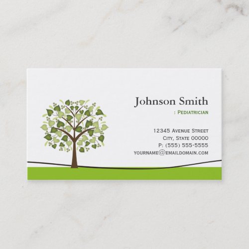 Pediatrician _ Elegant Wish Tree Business Card
