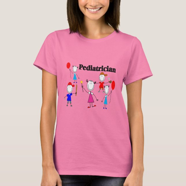 Pediatrician Gifts Kids Stickpeople Designs T-Shirt (Front)
