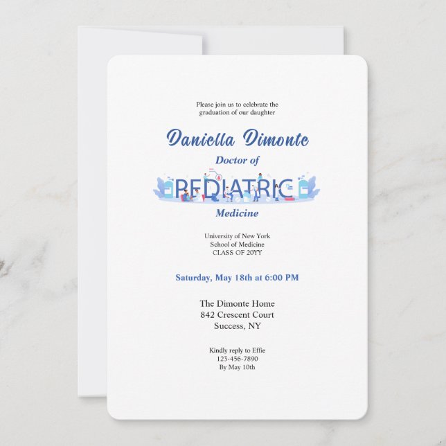 Pediatrician Graduation Invitation (Front)