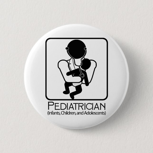 Pediatrician  LOGO - doctor to infants, children Pinback Button (Front)