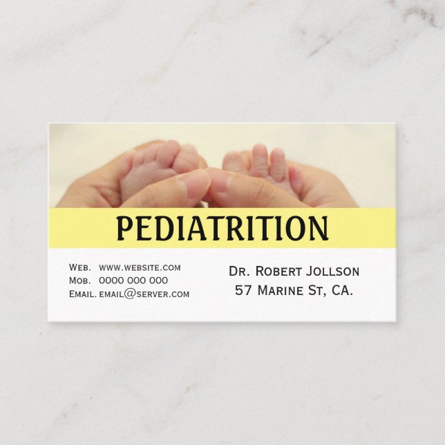 Pediatrician Medical Appointment Business Card (Front)
