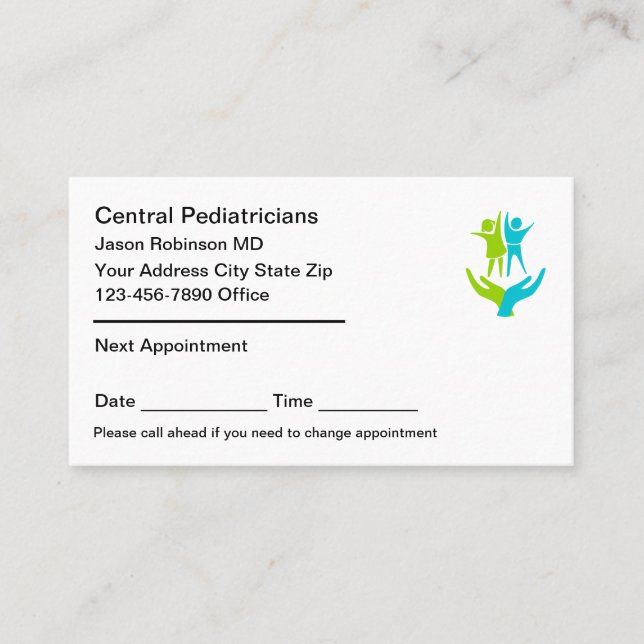 Pediatrician Medical Appointment Cards (Front)