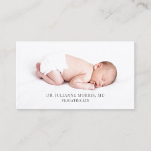Pediatrician Newborn Baby Photo Business Card