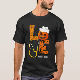 Pediatrician Nurse Love Nurse Life Halloween Pumpk T-Shirt