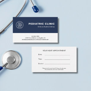 Pediatrician Pediatric Clinic Logo Appointment Card