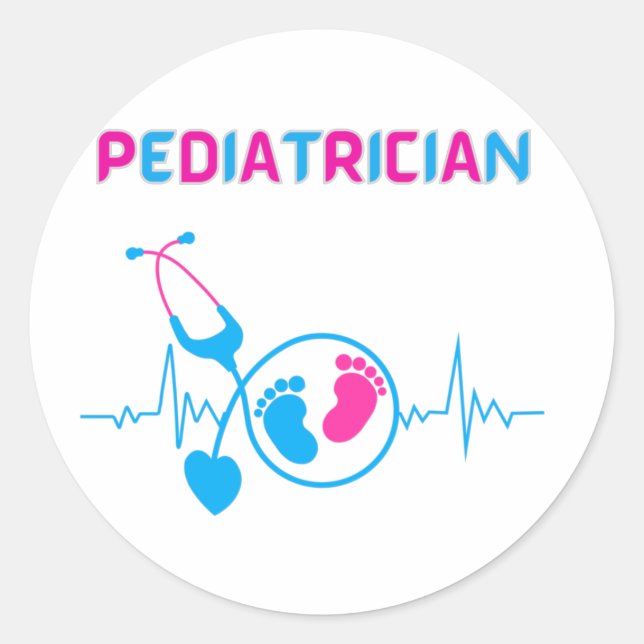 Pediatrician, pediatrician doctor, child doctor,   classic round sticker (Front)