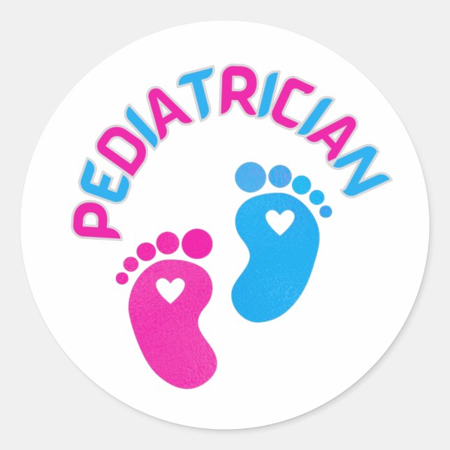 Pediatrician, pediatrician doctor, child doctor,  classic round sticker (Front)