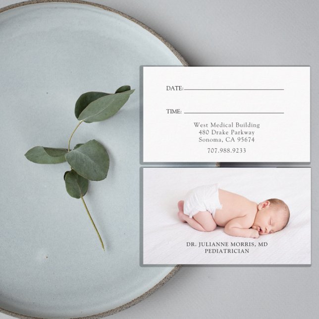 Pediatrician Photo Appointment Card (Creator Uploaded)
