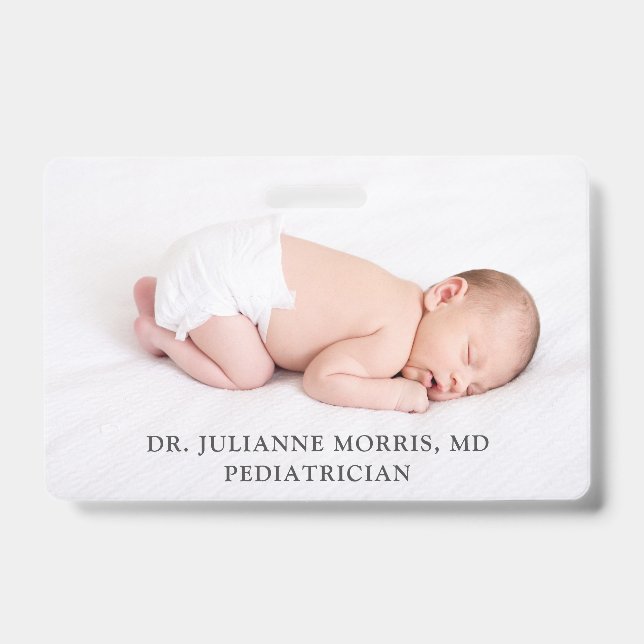 Pediatrician Physician Business Card Badge (Front)