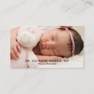 Pediatrician Sleeping Baby Photo Business Card