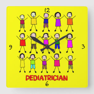 Pediatrician Stick Kids Clock