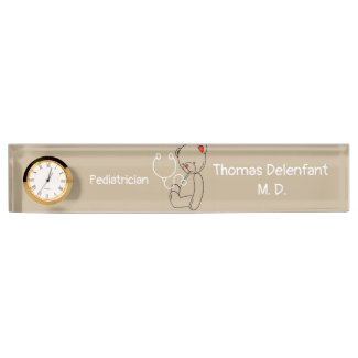 Pediatrician -  teddy  - stethoscope desk name pla