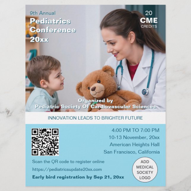 Pediatrics Childcare Physician Medical Conference  Flyer (Front)