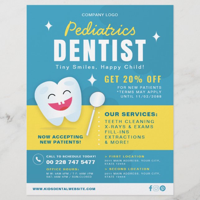 Pediatrics Dental Care Advertisement Flyer (Front)