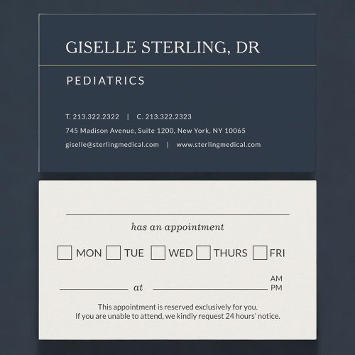 Pediatrics Doctor Office Appointment Reminder Card