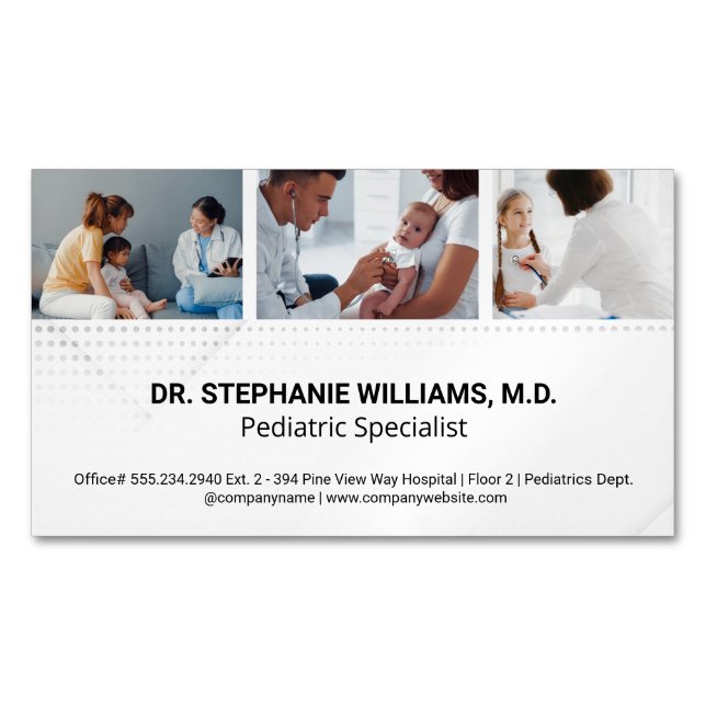 Pediatrics | Medical Health Care Workers Business Card Magnet (Front)