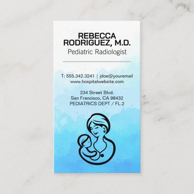 Pediatrics | Mother Child Logo | Medical Business Card (Front)
