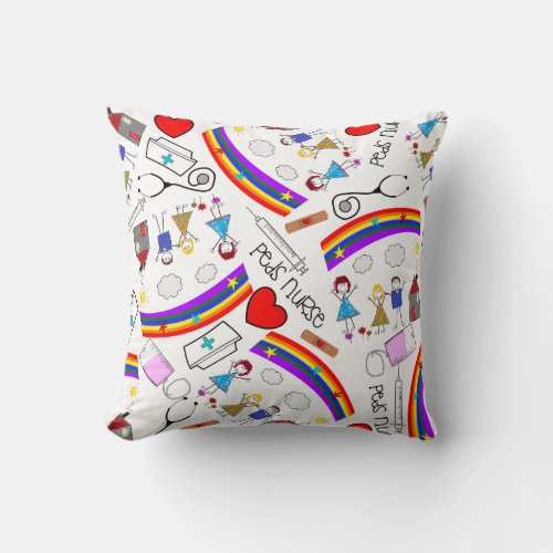 Pediatrics Nurse Pillow Kids Theme