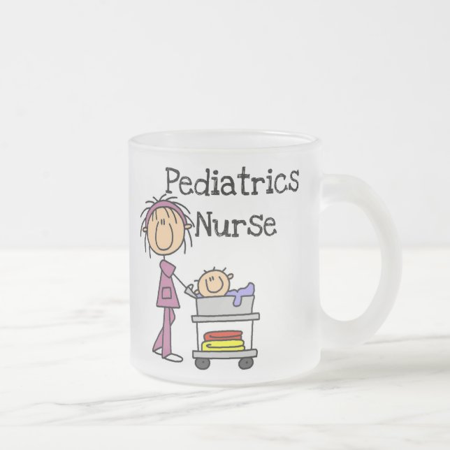 Pediatrics Nurse Tshirts and Gifts Frosted Glass Coffee Mug (Right)