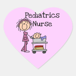 Pediatrics Nurse Tshirts and Gifts Heart Sticker