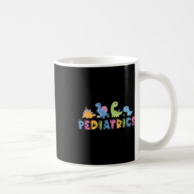 Pediatrics Pediatric Squad Nurse Dinosaur Cute Ped Coffee Mug (Right)