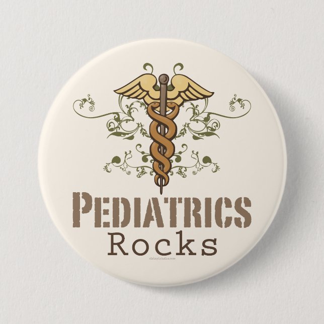 Pediatrics Rock Pediatrician Button (Front)