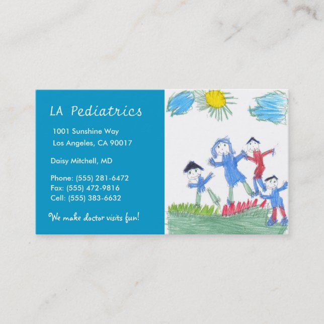 Pediatrics Sky Blue W/B Business Card (Front)